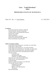 programma svolto di matematica