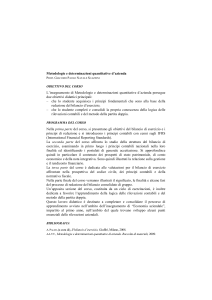 Metodologie e determinazioni quantitative d`azienda