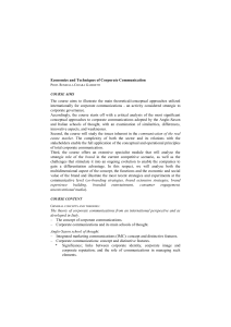 Economics and Techniques of Corporate Communications