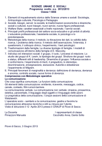 SCIENZE UMANE E SOCIALI Programma svolto as 2012/2013
