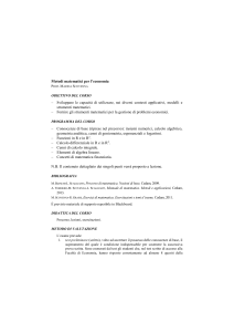 Metodi matematici per l`economia