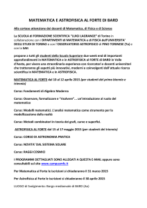 MATEMATICA E ASTROFISICA AL FORTE DI BARD