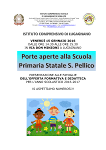 Porte aperte alla Scuola Primaria Statale S. Pellico