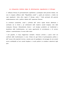 La situazione italiana dopo la dominazione napoleonica in Europa