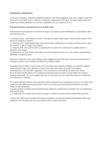 INTERVENTO CHIRURGICO L`intervento chirurgico, quando