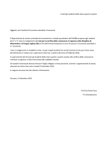 A tutti gli studenti delle classi quarte e quinte Oggetto: test Facoltà di
