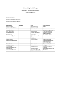 Elenco dottorandi XXX Ciclo - Università degli Studi di Perugia