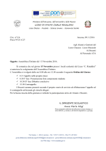 CIRCOLARE N.116 ASSEMBLEA D`ISTITUTO 15 novembre 2016
