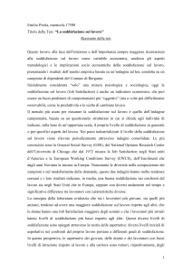 Emilio Pirola, matricola 17590 Titolo della Tesi: “La soddisfazione