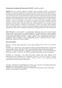 sociologia dell`educazione (9 e 10 CFU)