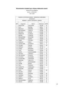 risultati prova di statistica del 23 febbraio
