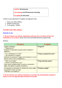 Futuro in Inglese: Will/Shall, Present Continuous, To Be Going