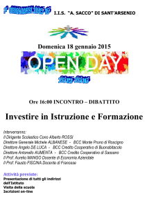 IIS “A. SACCO” DI SANT`ARSENIO Domenica 18 gennaio 2015