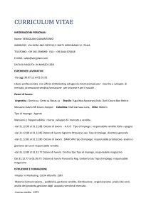 CURRICULUM VITAE INFORMAZIONI PERSONALI Nome