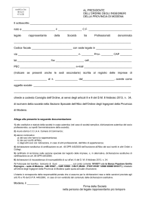 modulo domanda iscrizione - Ordine degli ingegneri di Modena