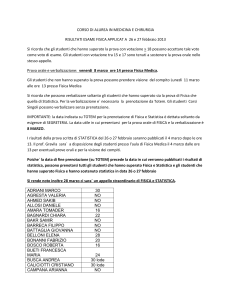 RISULTATI_PROVA_ESAME_FISICA_26_e_27_febbraio_2013