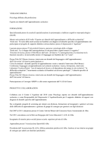 VERGANO SIMONA Psicologa abilitata alla professione Esperta nei