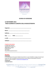 Scheda d`iscrizione - Lo Specchio Sonoro