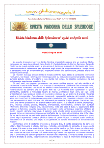 Rivista Madonna dello Splendore n° 25 del 22 Aprile 2006