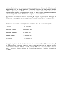 Comunicazione Esame di Abilitazione alla professione di ottico