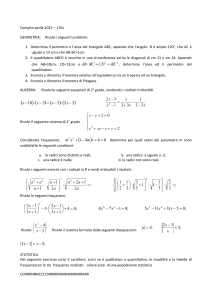 Compito aprile 2015 – 1 fila GEOMETRIA: Risolvi i seguenti
