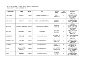 ELENCO TUTOR PER ATTIVITA` DI TIROCINIO FORMATIVO