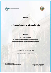 Seminario Le garanzie bancarie a tutela del credito