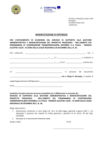Modello manifestazione di interesse