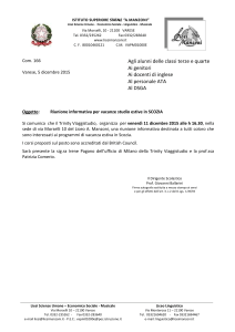 ISTITUTO SUPERIORE STATALE “A. M A N Z O N I ” Licei Scienze
