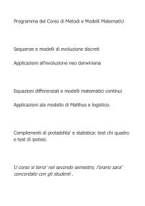 Metodi e modelli matematici
