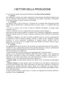 i settori della produzione