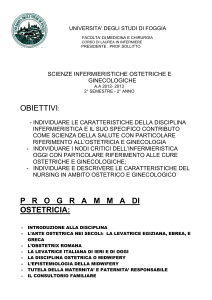 Scienze Infermieristiche Ostetriche e Ginecologiche