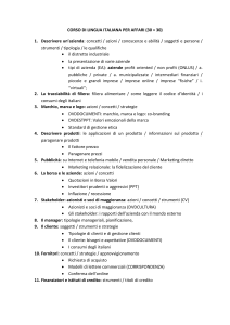 CORSO DI LINGUA ITALIANA PER AFFARI (30 + 30) Descrivere un