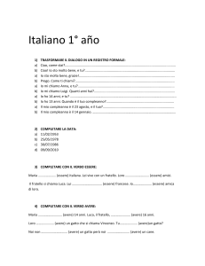 Italiano 1° año TRASFORMARE IL DIALOGO IN UN REGISTRO