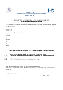 Domanda ammissione PEP 2014
