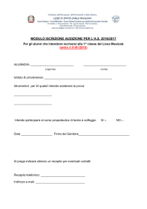 modulo iscrizione audizione per l`as 2016/2017