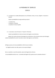 Esercizi sulla probabilità semplice