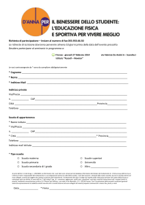 Scheda di Adesione - Ufficio Ed. Fisica Toscana