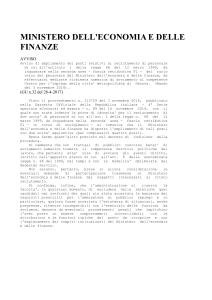 avviso - Ministero dell`Economia e delle Finanze