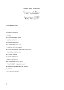Istituto “Maria Ausiliatrice” Programma svolto di Latino Classe I liceo