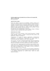 Statistica applicata (per gli studenti del corso di laurea in Economia