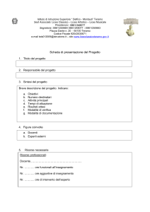 Modello Scheda Presentazione Progetto