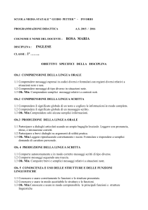 Inglese - ISTITUTO COMPRENSIVO VERGANTE