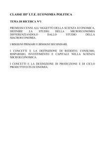 classe iii° ite economia politica tema di ricerca n°1