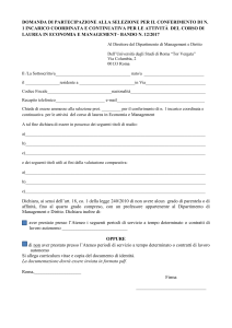 Schema domanda - Facoltà di Economia