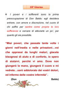 18° Giorno I poveri e i sofferenti sono la prima preoccupazione di