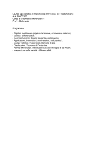 Geometria Differenziale 1 - Dipartimento di Matematica e Informatica