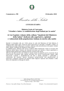 Scarica il comunicato - Ministero della Salute