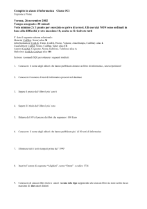 Compito in classe d`informatica