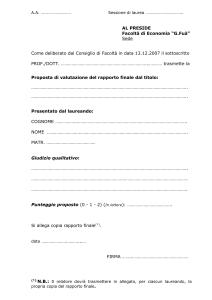 Modulo giudizio qualitativo - Facoltà di Economia "Giorgio Fuà"